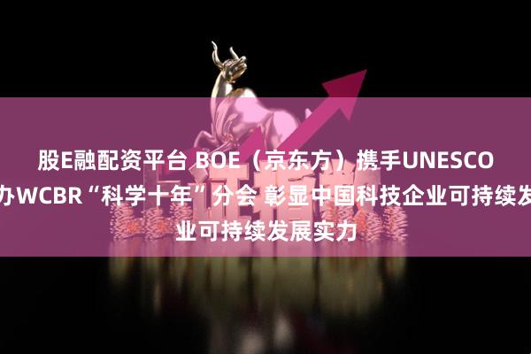 股E融配资平台 BOE（京东方）携手UNESCO联合主办WCBR“科学十年”分会 彰显中国科技企业可持续发展实力